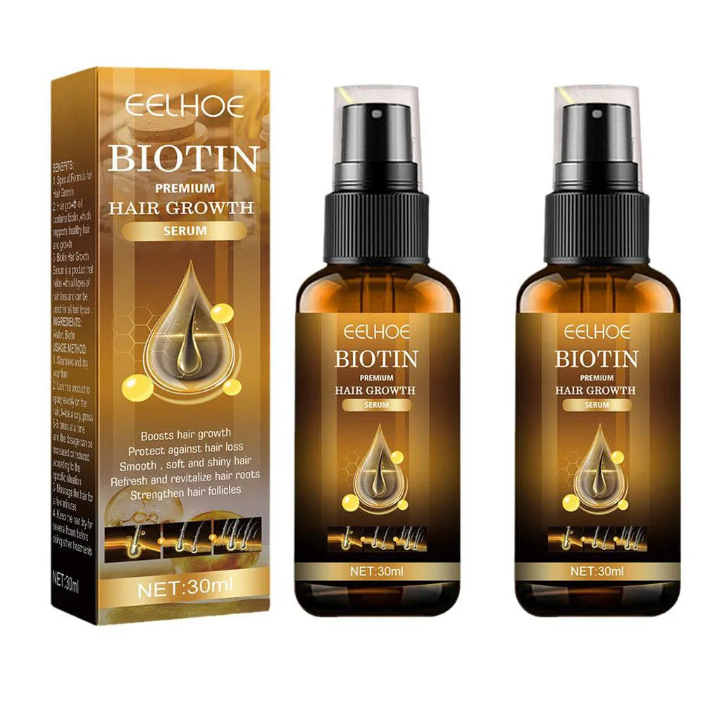 Biotin Fast Hair Growth Products for Men Women Anti Hair Loss Serum Spray Scalp Treatment Thicken Regrowth Oil Hair Care