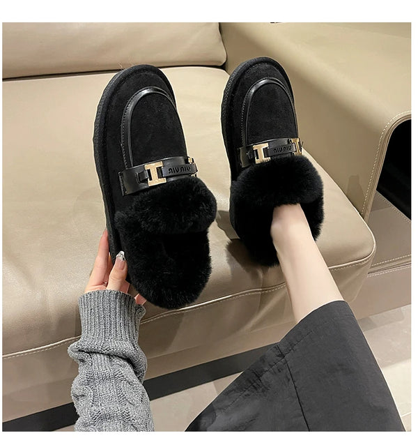 Round Toe Platform Loafers-Shoes Woman