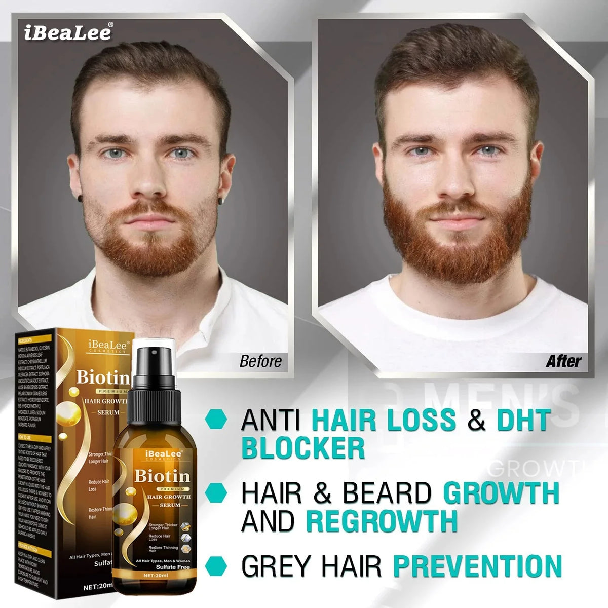 Biotin Fast Hair Growth Products for Men Women Anti Hair Loss Serum Spray Scalp Treatment Thicken Regrowth Oil Hair Care