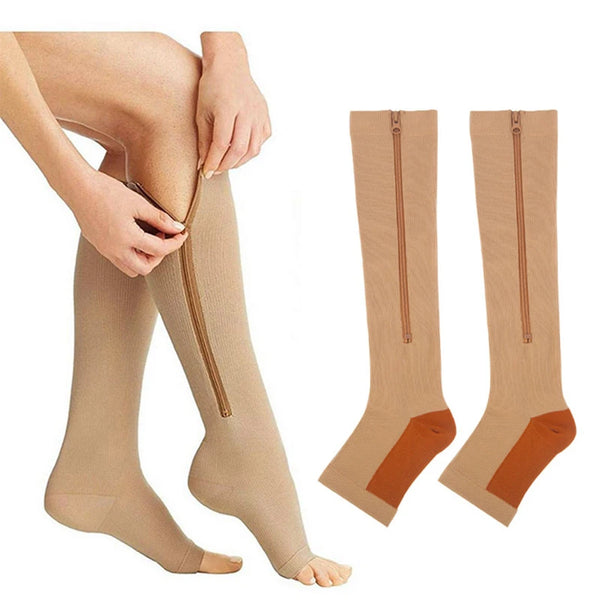 Open Toe Zipper Compression Socks